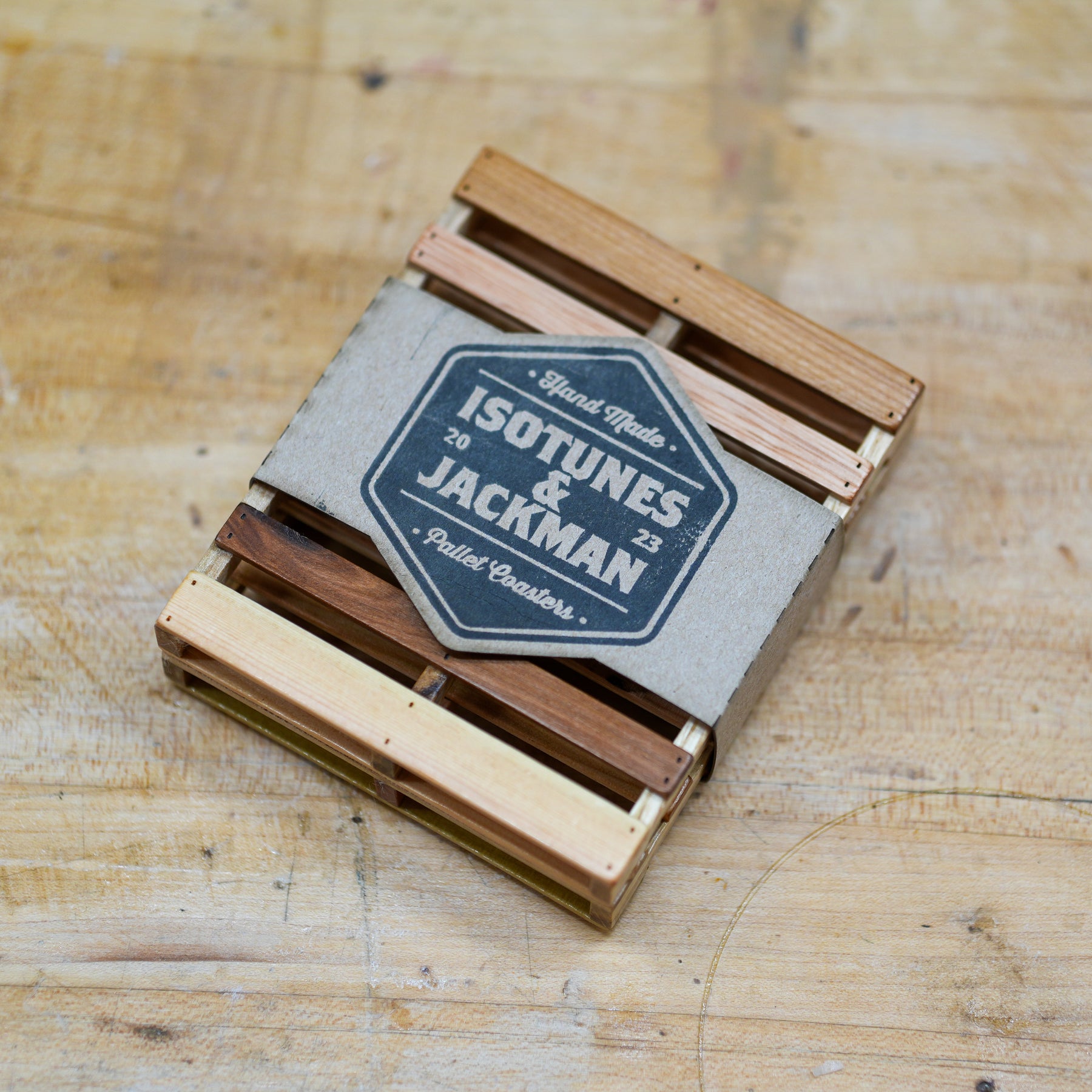 Jackman Works x ISOtunes Mini Pallet Coasters (2 pack)
