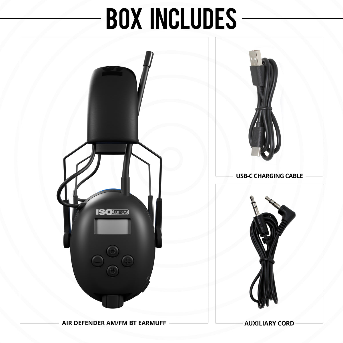 ISOtunes AIR DEFENDER AMFM BT Hearing Protection Headphones What's Inside