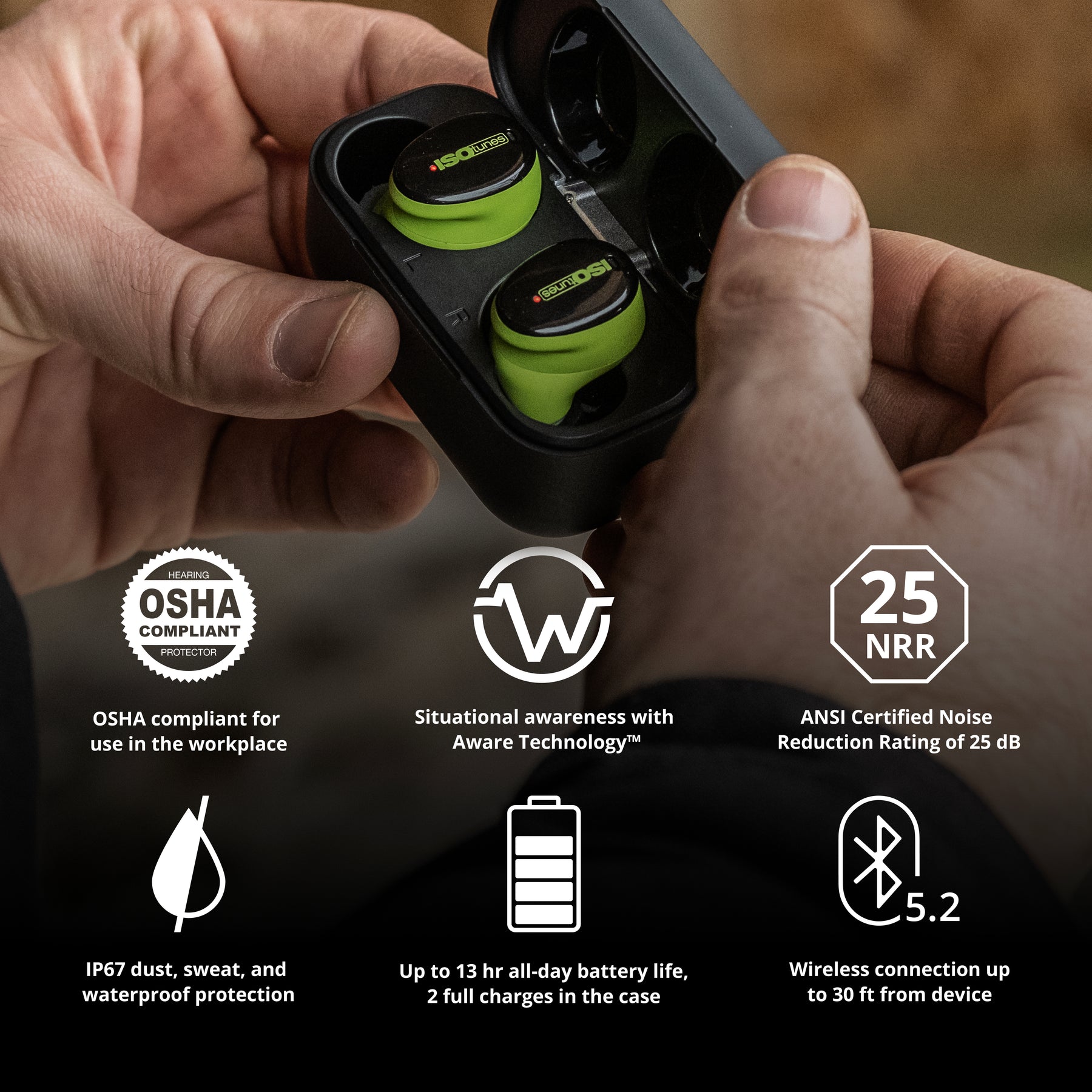 ISOtunes FREE Aware Electronic Earbuds Features Highlights