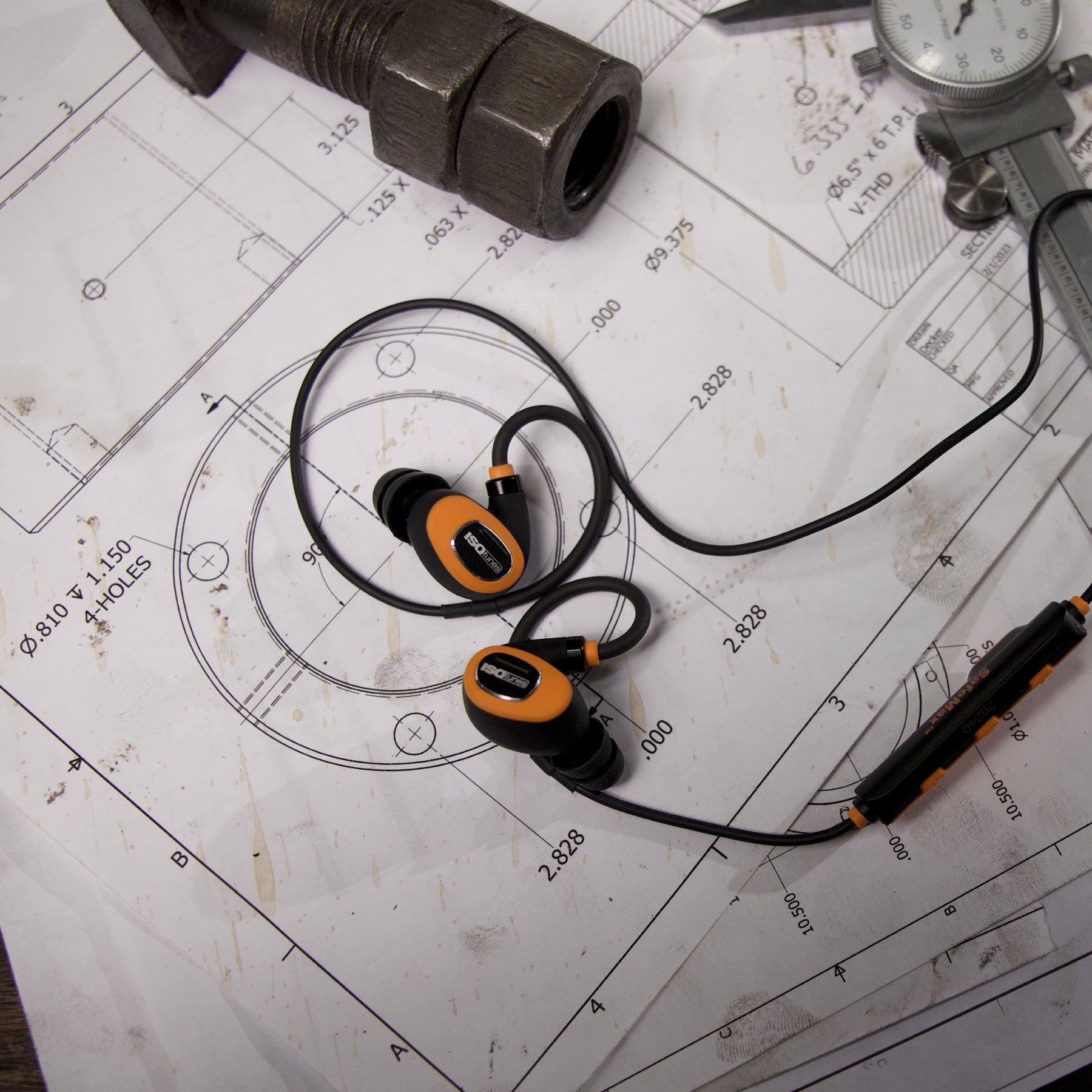 ISOtunes Orange PRO 2 Hearing Protection Earbuds with Bluetooth