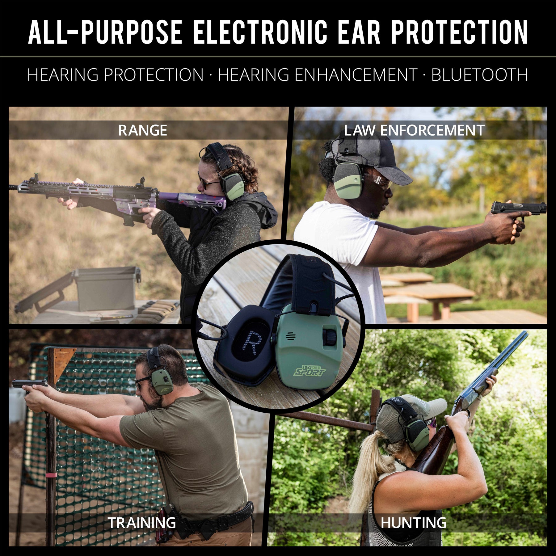 ISOtunes Sport DEFY Slim BT All-Purpose Electronic Ear Protection with Hearing Enhancement and Bluetooth