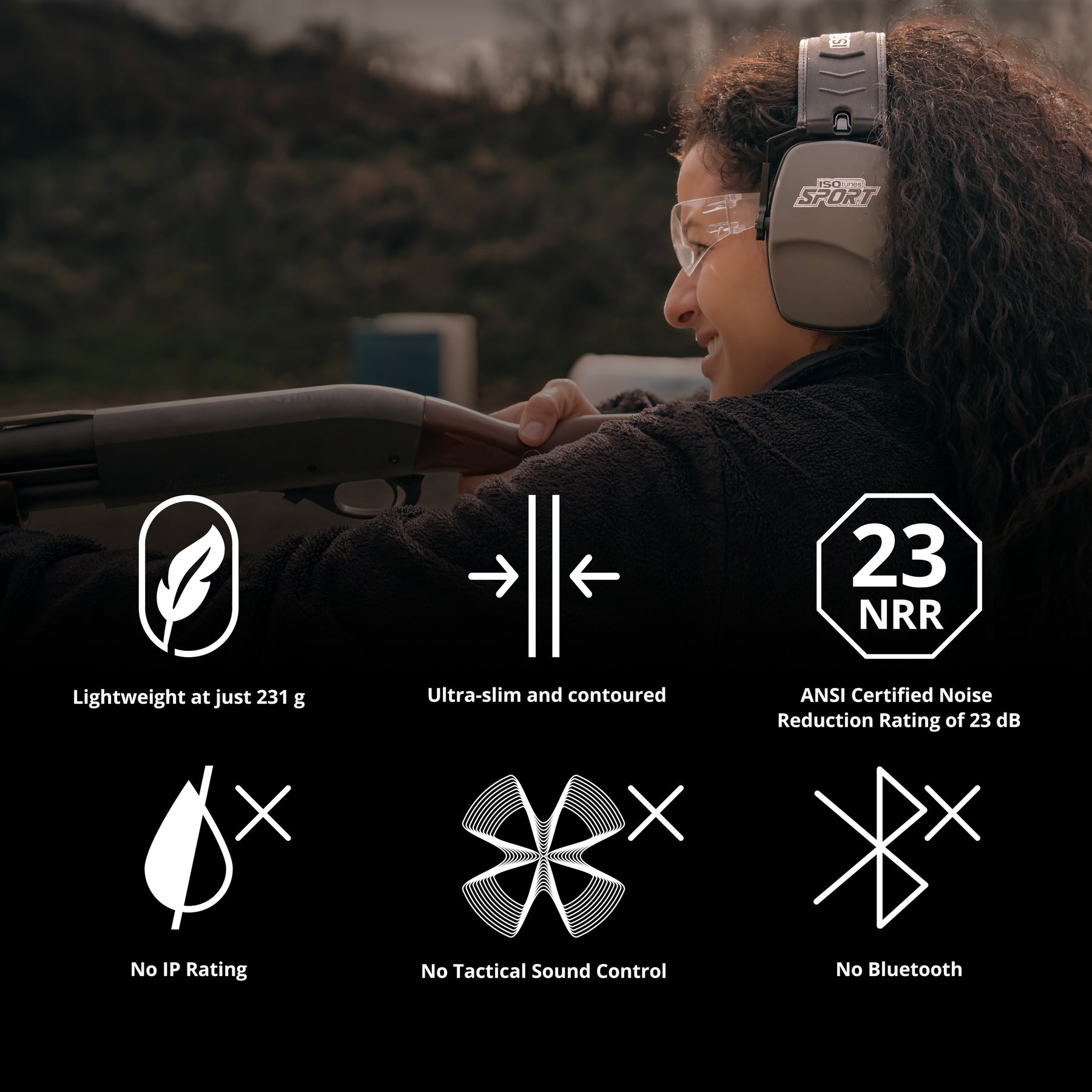 ISOtunes Sport DEFY Slim Passive Ear Pro Muffs Features Highlights