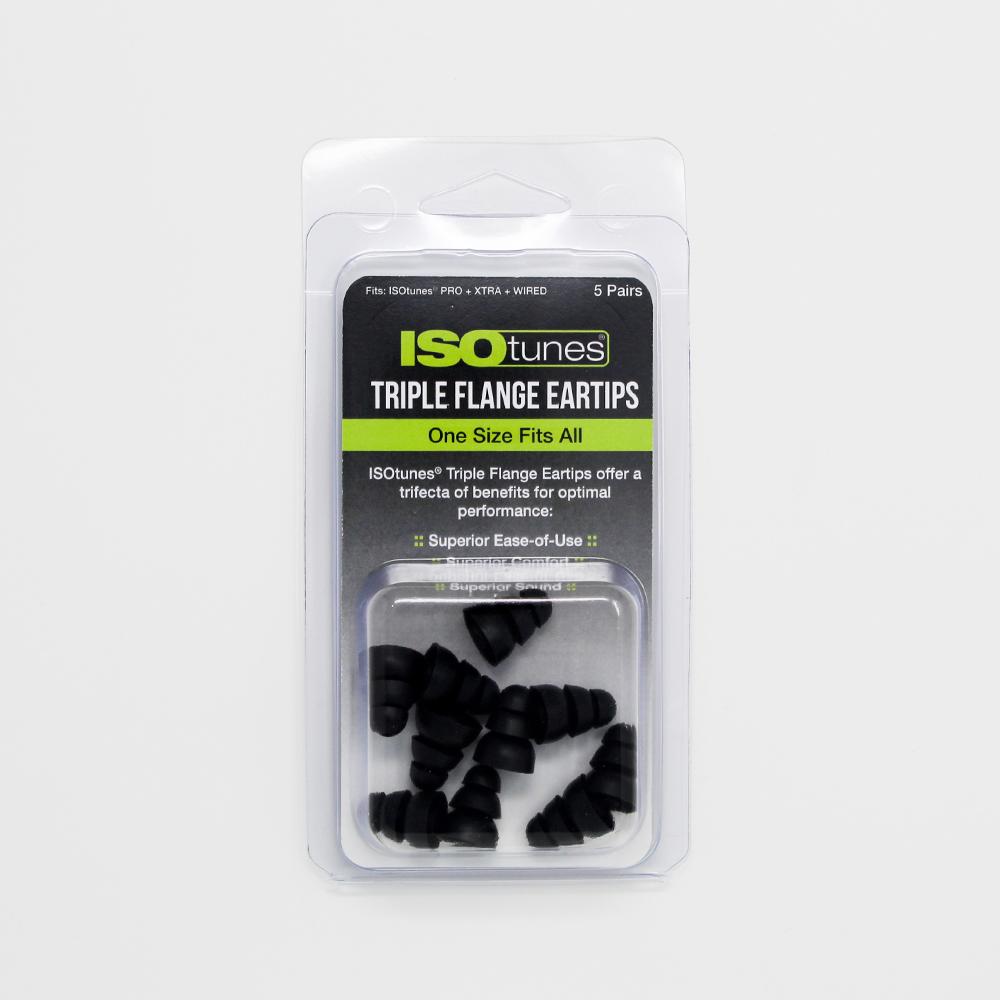 ISOtunes Triple Flange Eartips for Earbuds | 5 Pack | Silicone