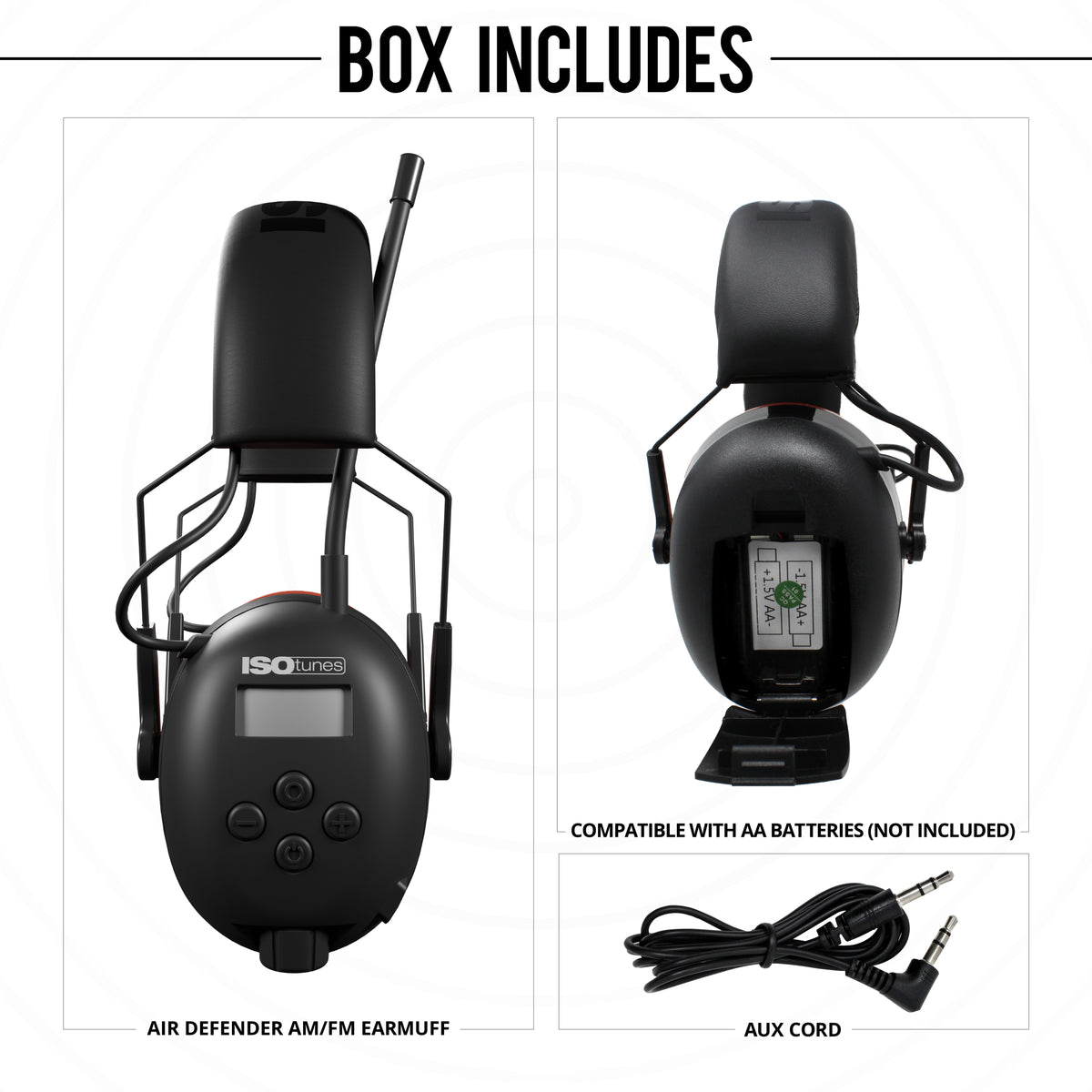 ISOtunes AIR DEFENDER AM/FM Radio Earmuffs What's Inside