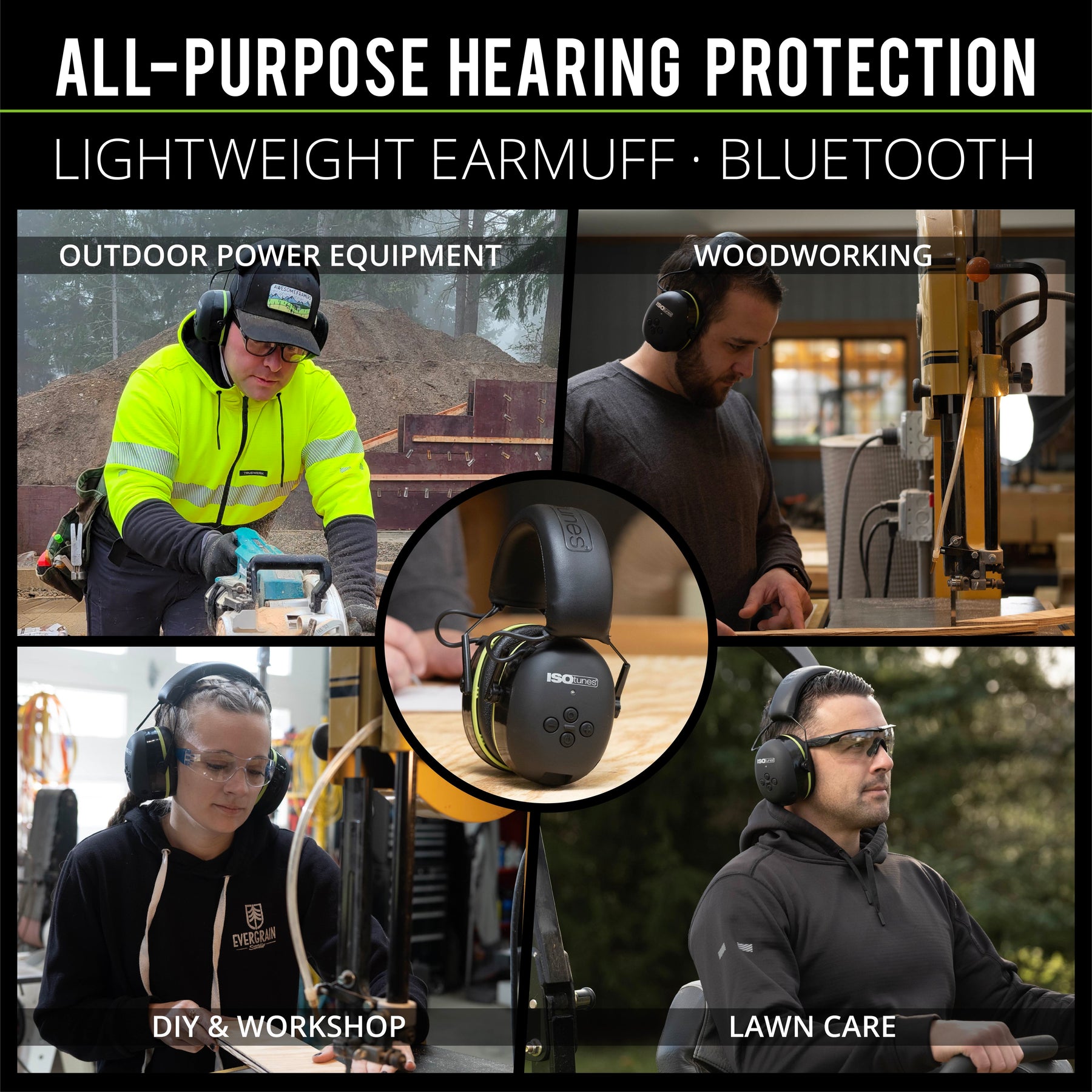 ISOtunes AIR DEFENDER All-Purpose Hearing Protection Lightweight Earmuffs with Bluetooth
