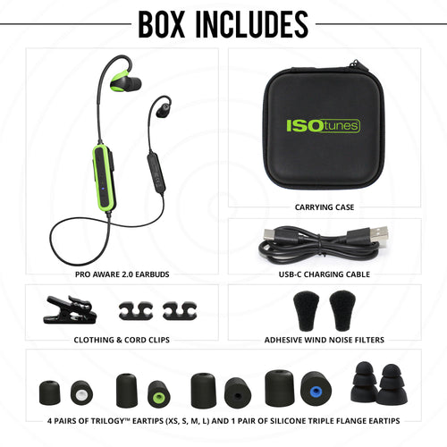 ISOtunes PRO Aware 2.0 Electronic BT Earbuds | 26 NRR | OSHA-Compliant