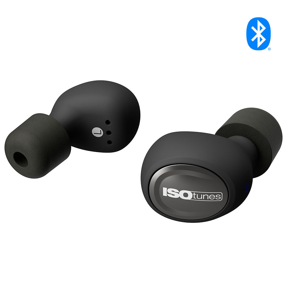ISOtunes Black FREE Bluetooth Earbuds for Hearing Protection