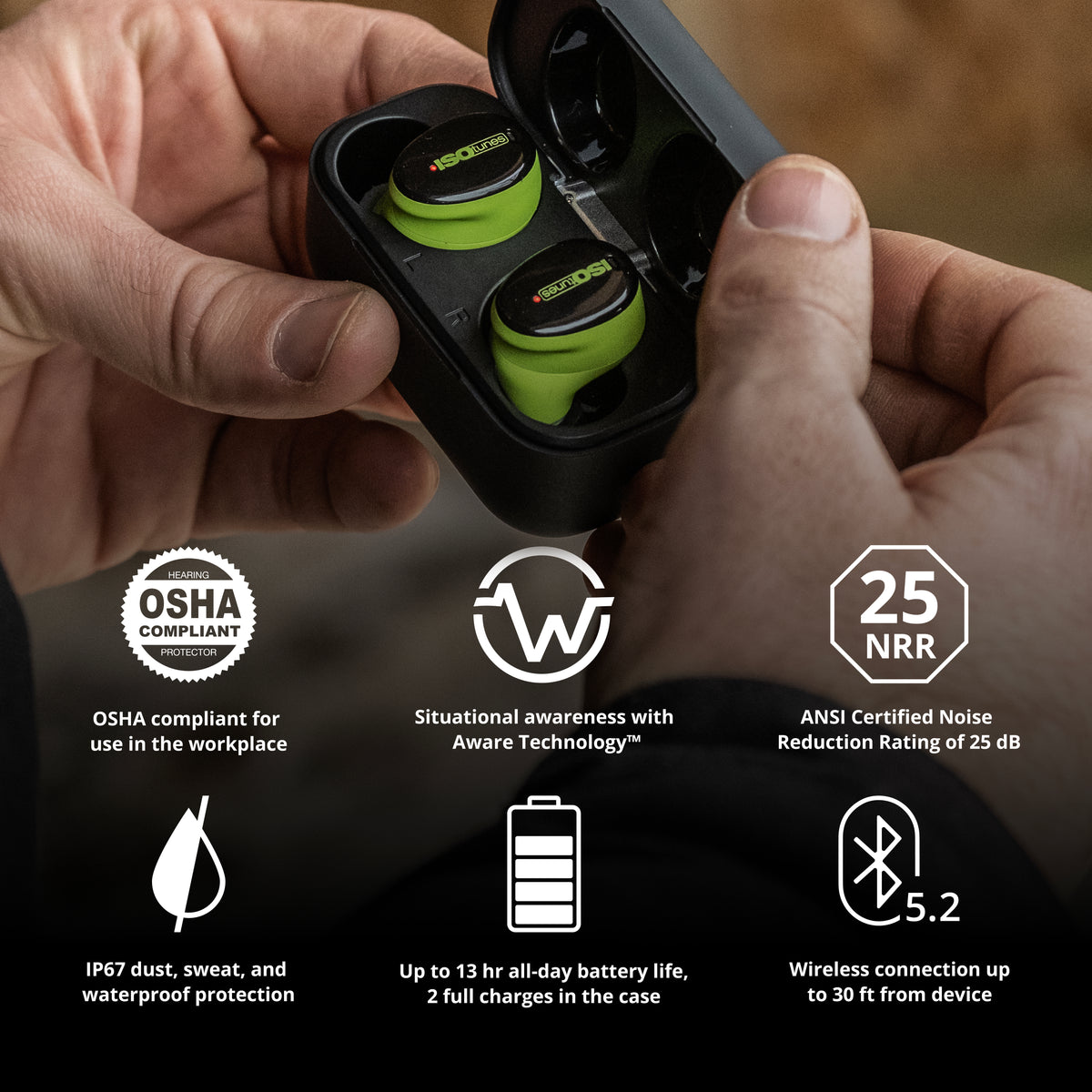 ISOtunes FREE Aware Electronic Bluetooth Earplugs