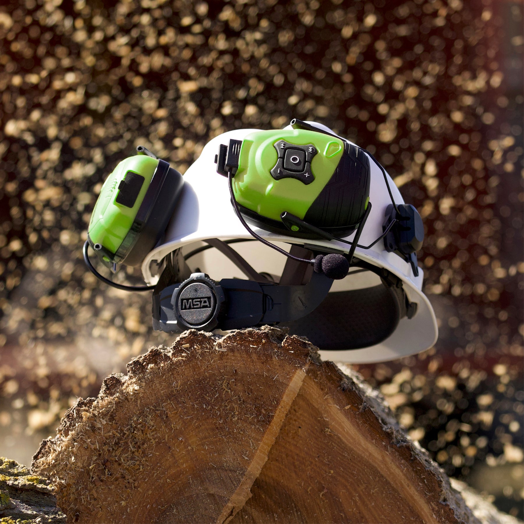 ear muffs motorcycle helmet ISOtunes LINK Aware 21 dB Bluetooth Safety Green Helmet Mount Earmuff