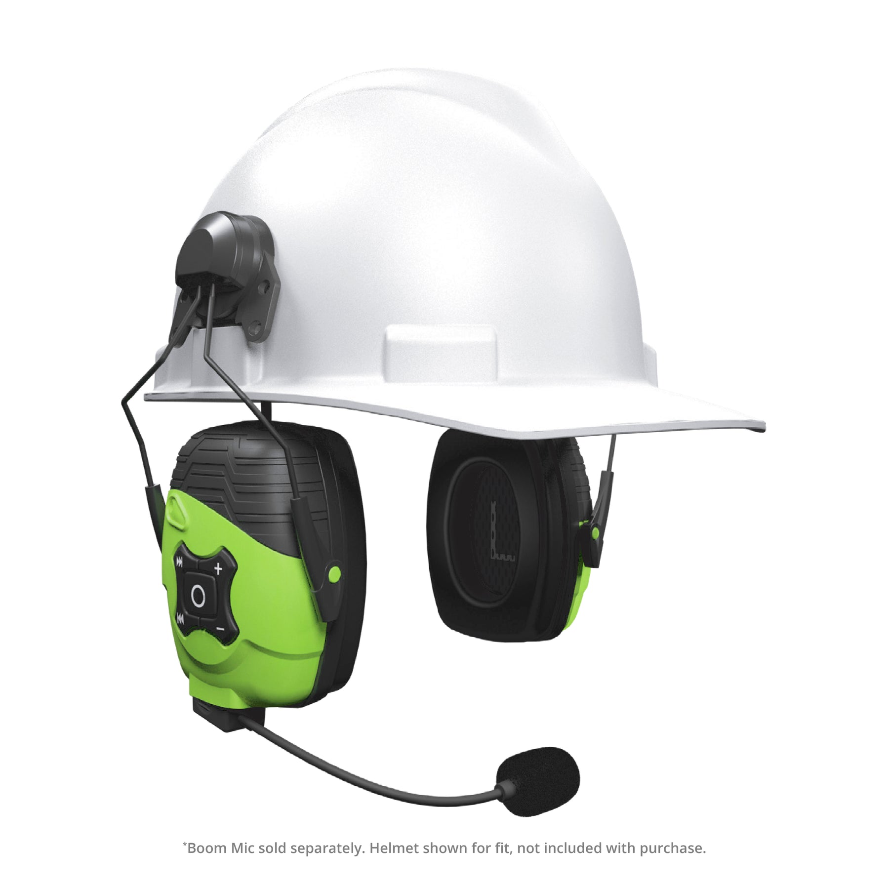 ear muffs for motorcycle helmet ISOtunes LINK Aware 21 dB Bluetooth Safety Green Helmet Mount Earmuff