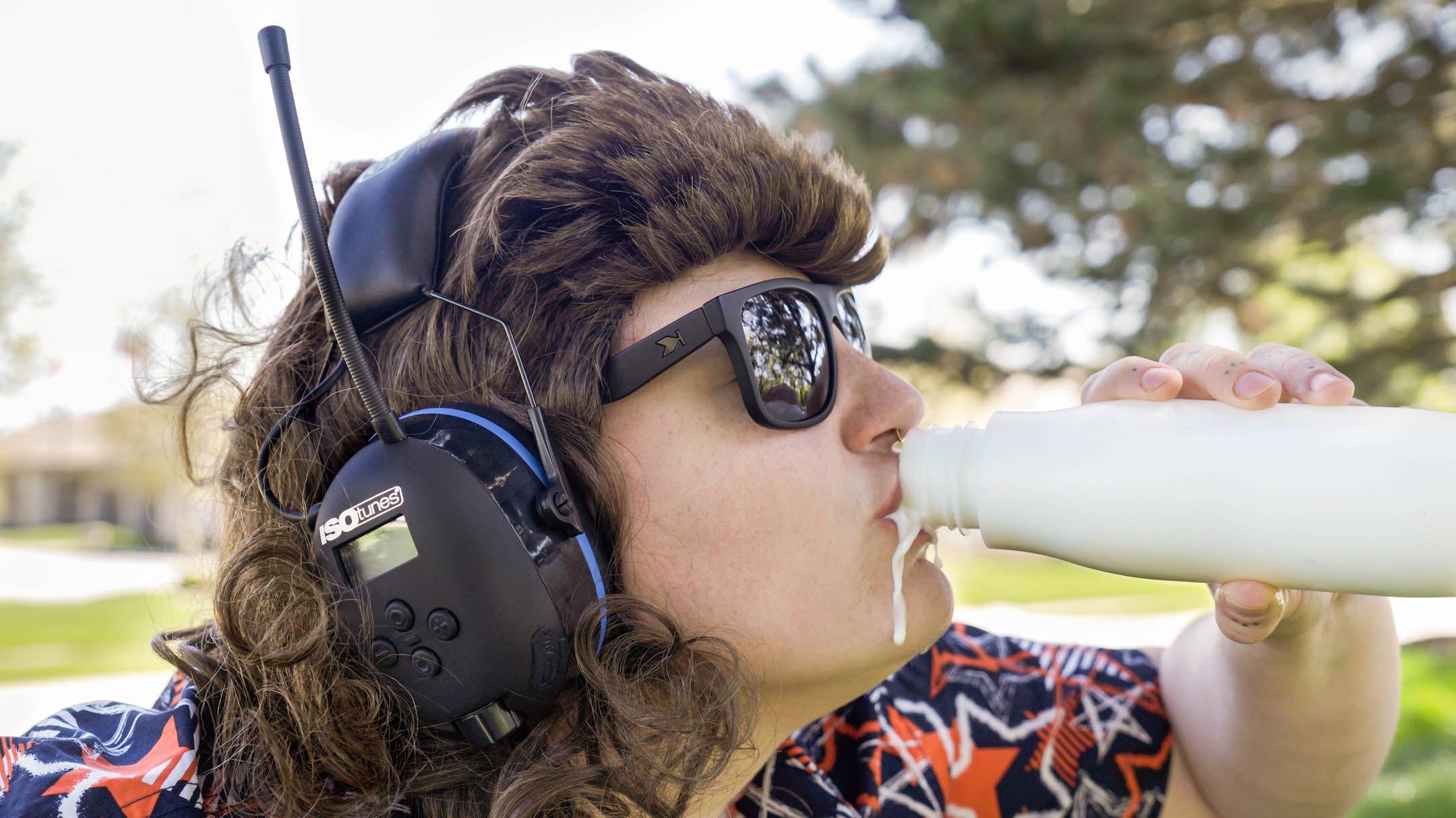 ISOtunes hearing protection with radio milk photo for race day