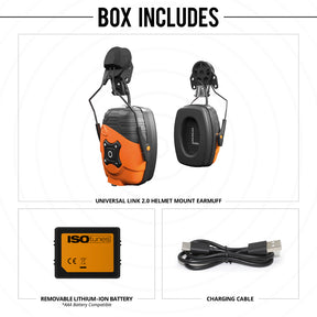 headphones that mt to fast helmet ISOtunes LINK 2.0 Helmet Mount Bluetooth Earmuffs, 237389