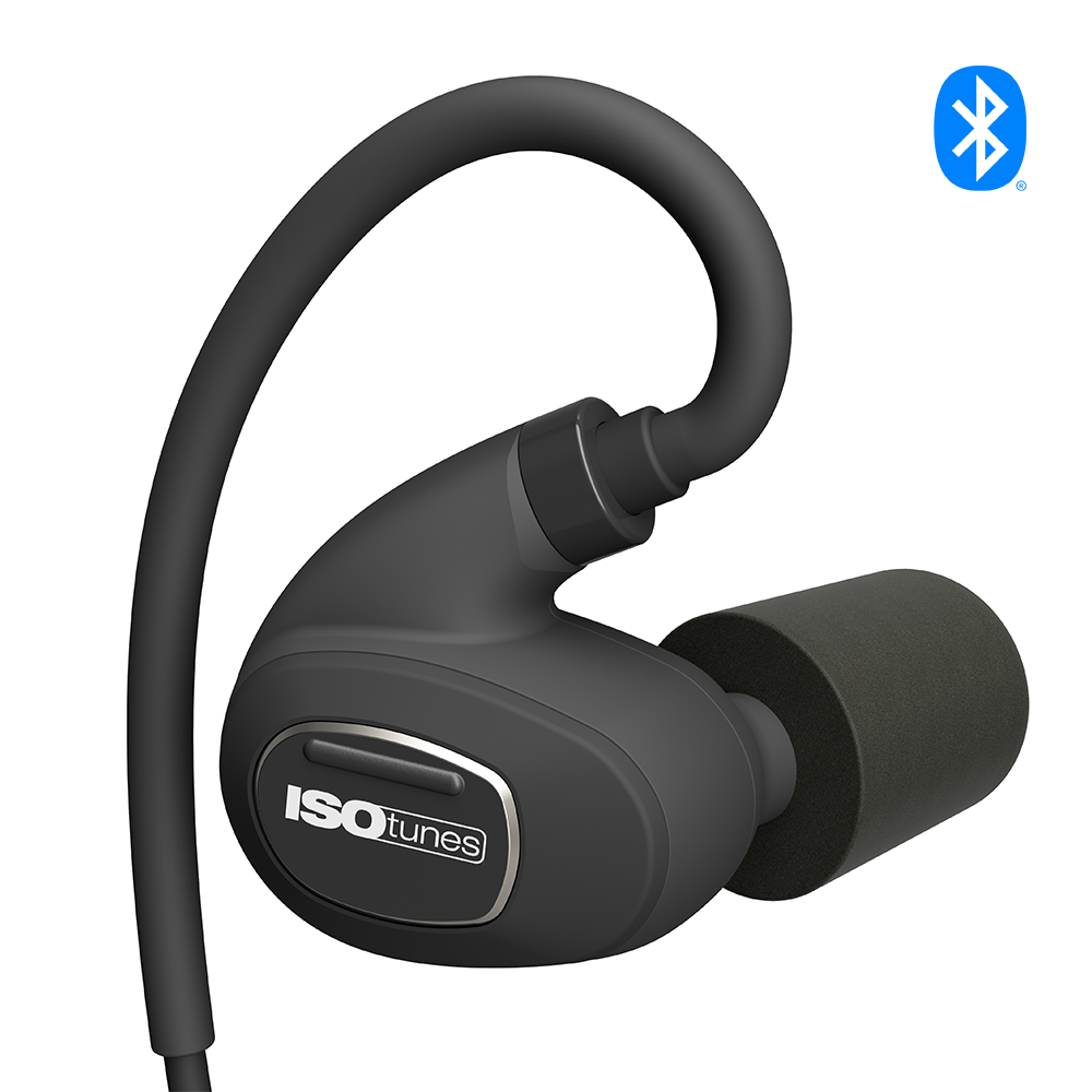 ISOtunes Black PRO 2 Bluetooth Earbuds with Ear Hook